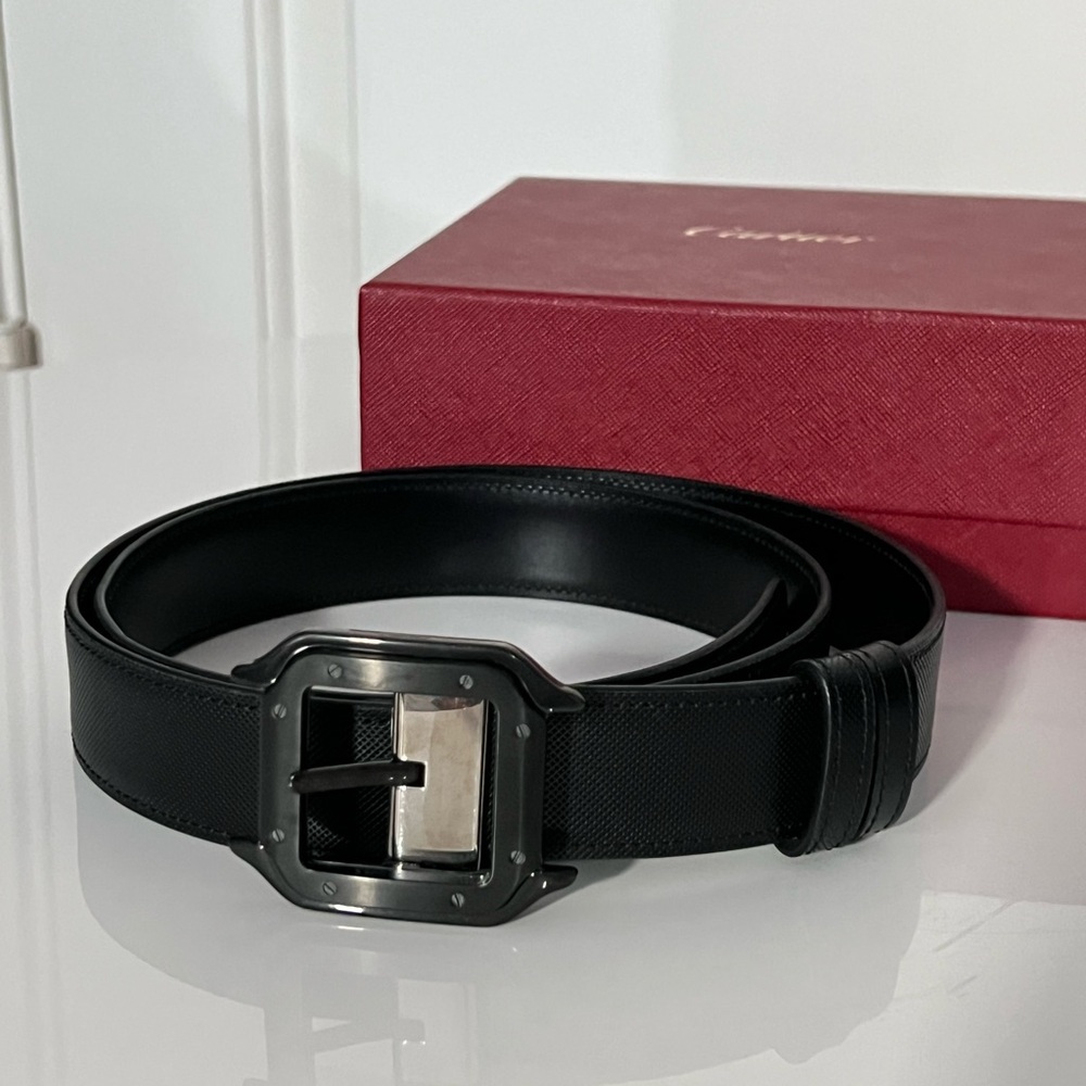 Cartier Santos Black Leather Belt